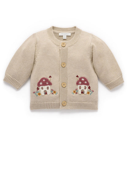 Purebaby Natural Toadstool Chunky Knit Button Up Cardigan - image 3