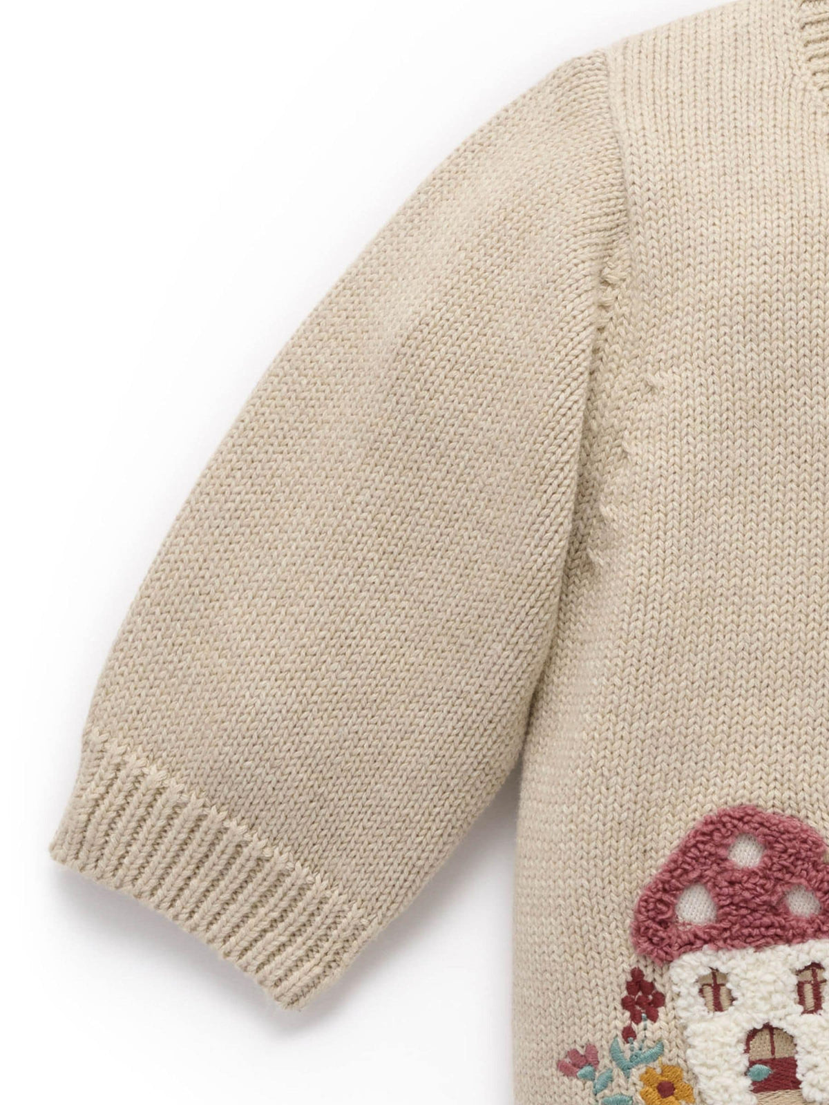 Purebaby Natural Toadstool Chunky Knit Button Up Cardigan - image 4