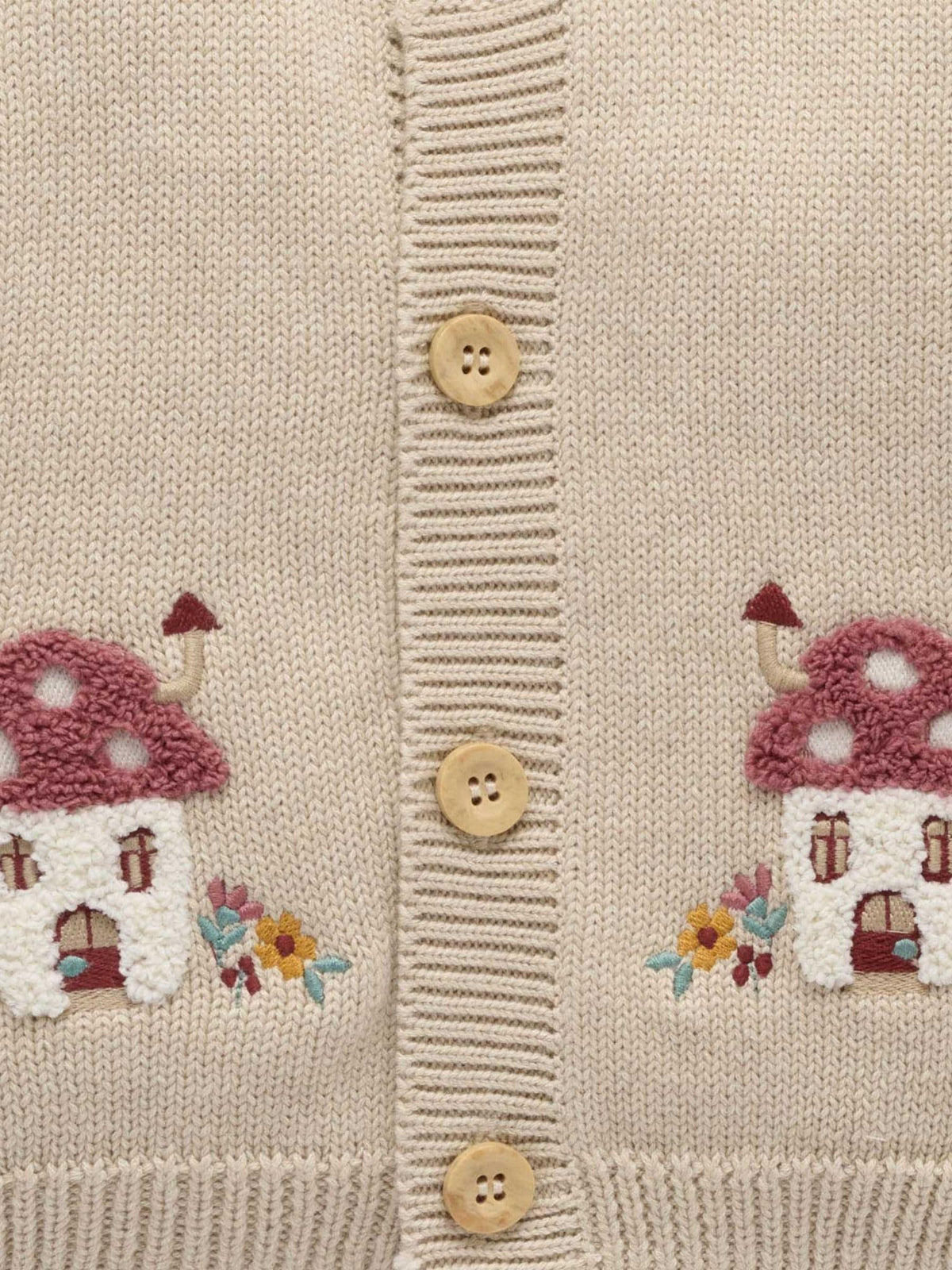 Purebaby Natural Toadstool Chunky Knit Button Up Cardigan - image 6