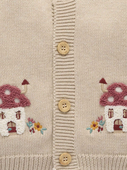 Purebaby Natural Toadstool Chunky Knit Button Up Cardigan - image 6