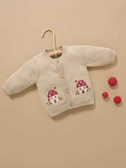 Purebaby Natural Toadstool Chunky Knit Button Up Cardigan - image 7
