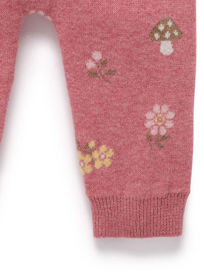 Purebaby Pink Magical Forest Toadstool Knit Leggings - image 4