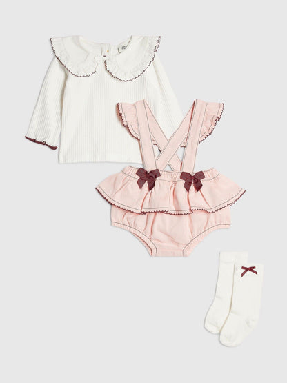 River Island Cream Bow Frill Bloomer 3 Piece Set - image 1