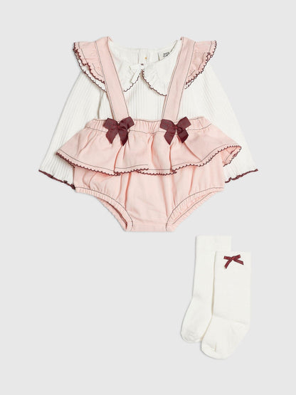River Island Cream Bow Frill Bloomer 3 Piece Set - image 2