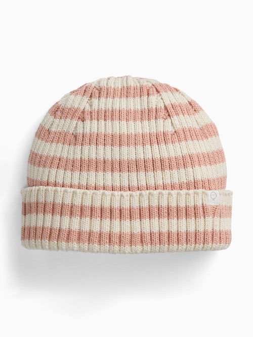 MORI Pink Stripe Supersoft Knitted Beanie - image 1