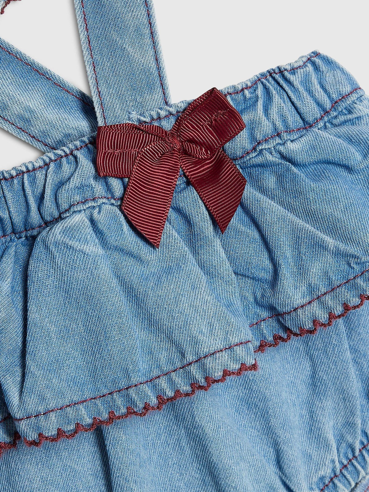 River Island Blue Bow Denim Frill Bloomer 3 Piece Set - image 5