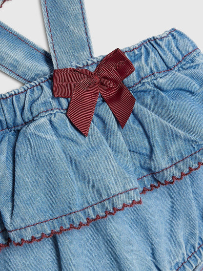 River Island Blue Bow Denim Frill Bloomer 3 Piece Set - image 5
