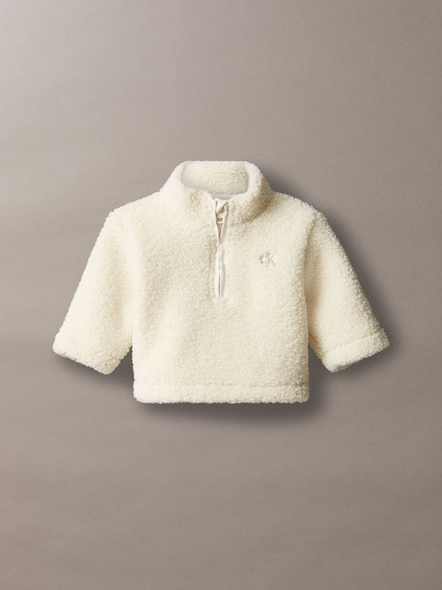 Calvin Klein Cream Newborn Teddy Half-Zip Jacket - image 1