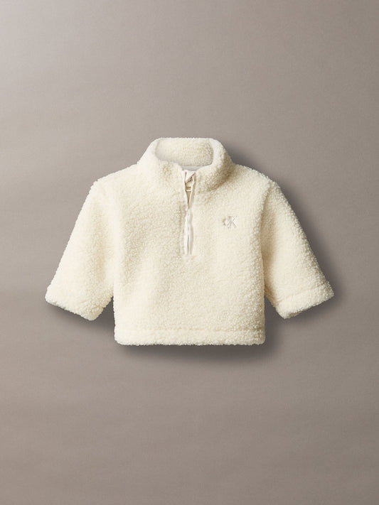 Calvin Klein Cream Newborn Teddy Half-Zip Jacket - image 1