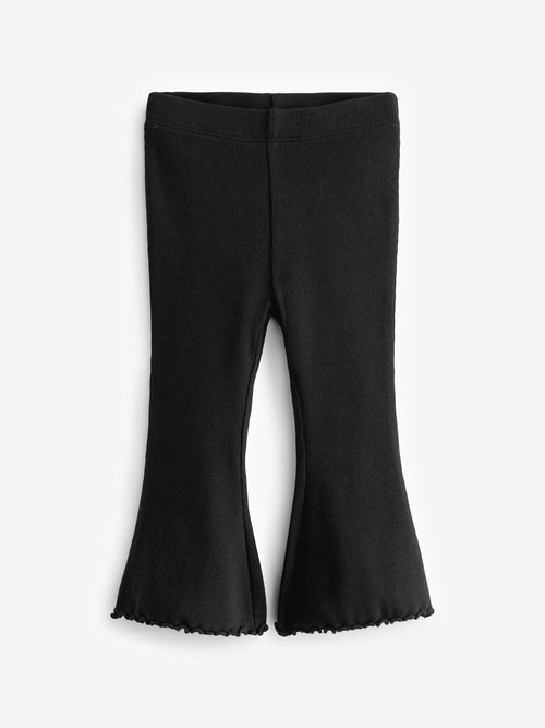 Black Rib Flare Leggings (3mths-7yrs) image 1