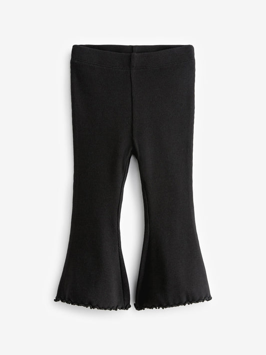 Black Rib Flare Leggings (3mths-7yrs) image 1