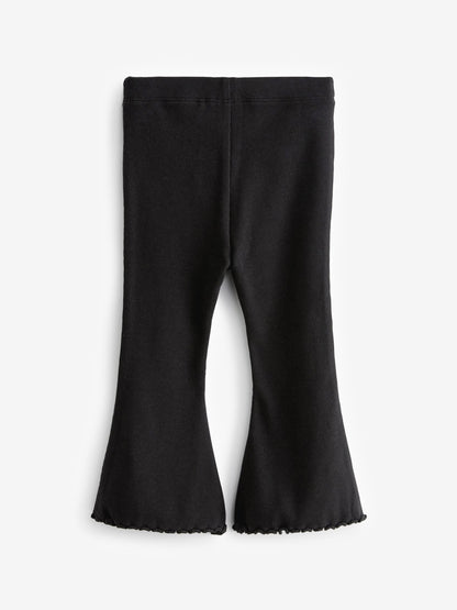 Black Rib Flare Leggings (3mths-7yrs) image 2