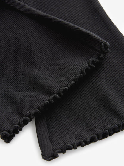 Black Rib Flare Leggings (3mths-7yrs) image 3