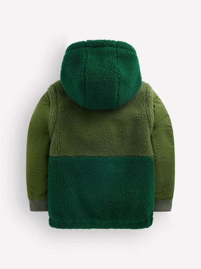 Dsiney Kidz - Boden Green 2-in-1 Borg Mix Panel Jacket image 2