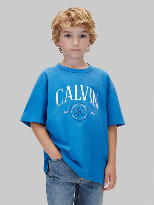 Dsiney Kidz - Calvin Klein Blue Graphic Logo T-Shirt image 1