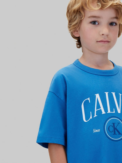Dsiney Kidz - Calvin Klein Blue Graphic Logo T-Shirt image 4