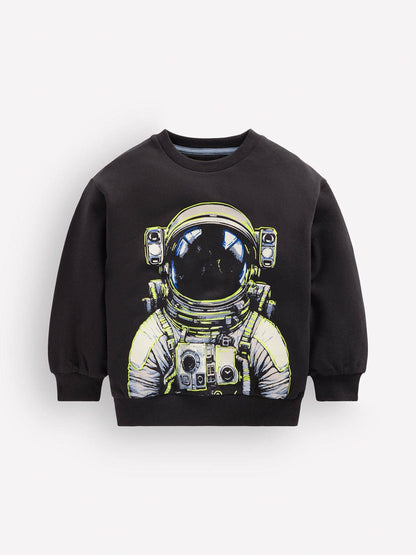 Dsiney Kidz - Boden Grey Glow Printed Astronaut Sweatshirt image 1