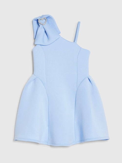 River Island Blue Asymmetric Bow Scuba Dress - image 1