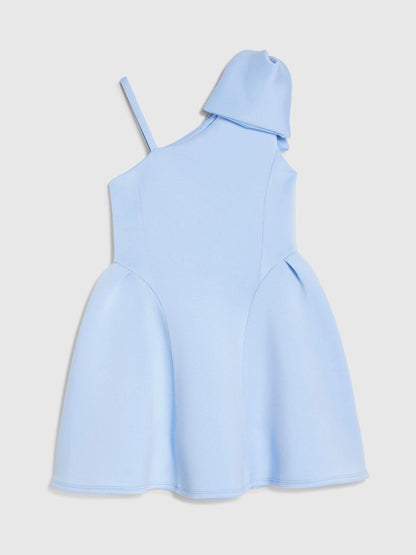 River Island Blue Asymmetric Bow Scuba Dress - image 2