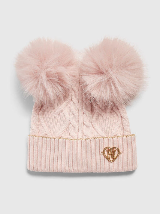 Dsiney Kidz - River Island Pink Double Pom Bow Beanie image 1