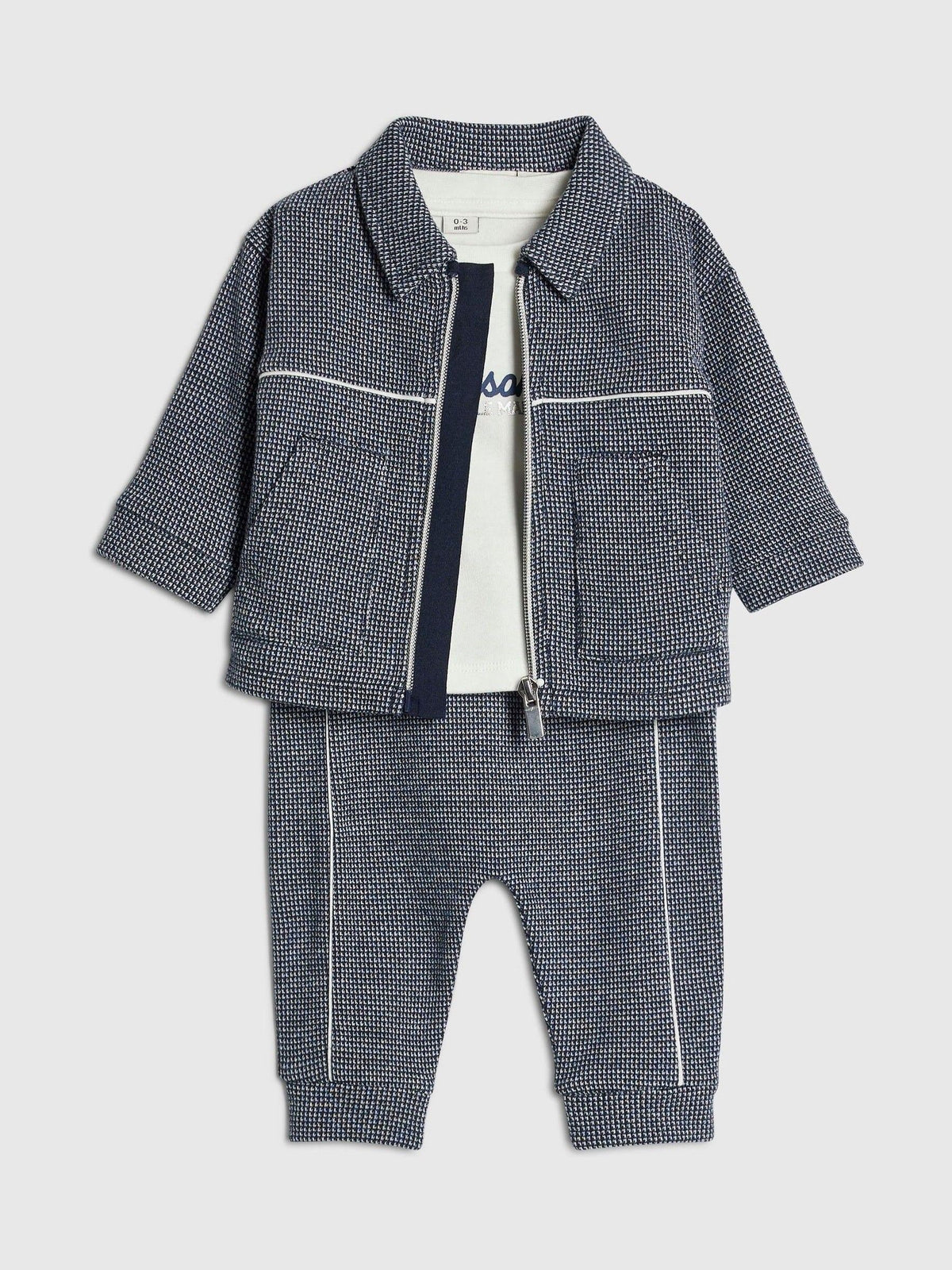 River Island Blue Jacquard Shacket Top & Leggings Set - image 3