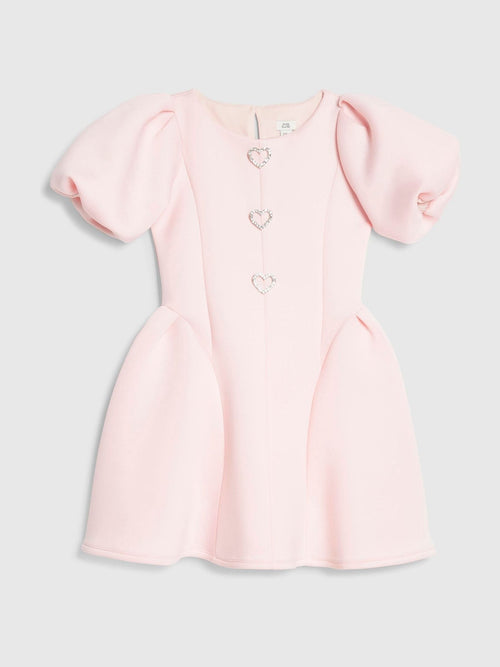 Dsiney Kidz - River Island Pink Heart Scuba Dress image 1