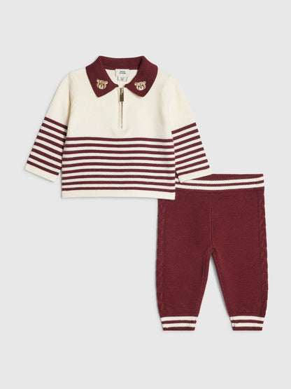 River Island Red Stripe Polo Jumper & Joggers Set - image 2