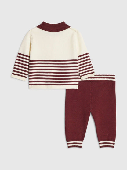 River Island Red Stripe Polo Jumper & Joggers Set - image 3