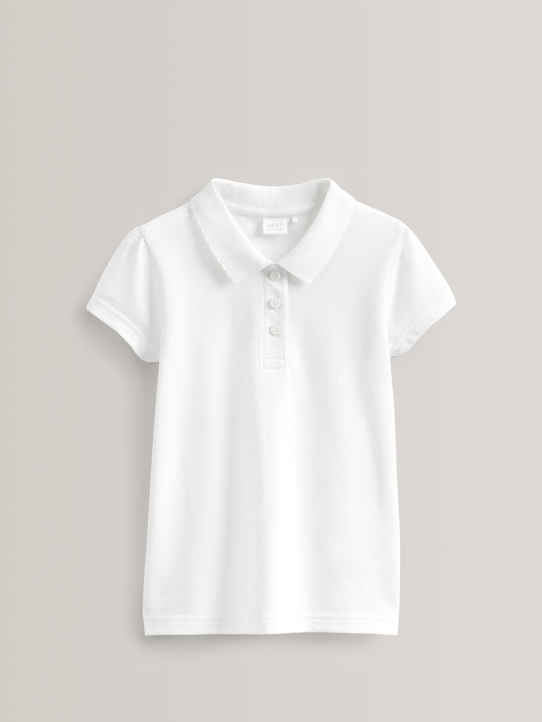 Dsiney Kidz - White Regular Fit Girls 5 Pack 100% Cotton Short Sleeve Polo Shirts (3-16yrs) image 2