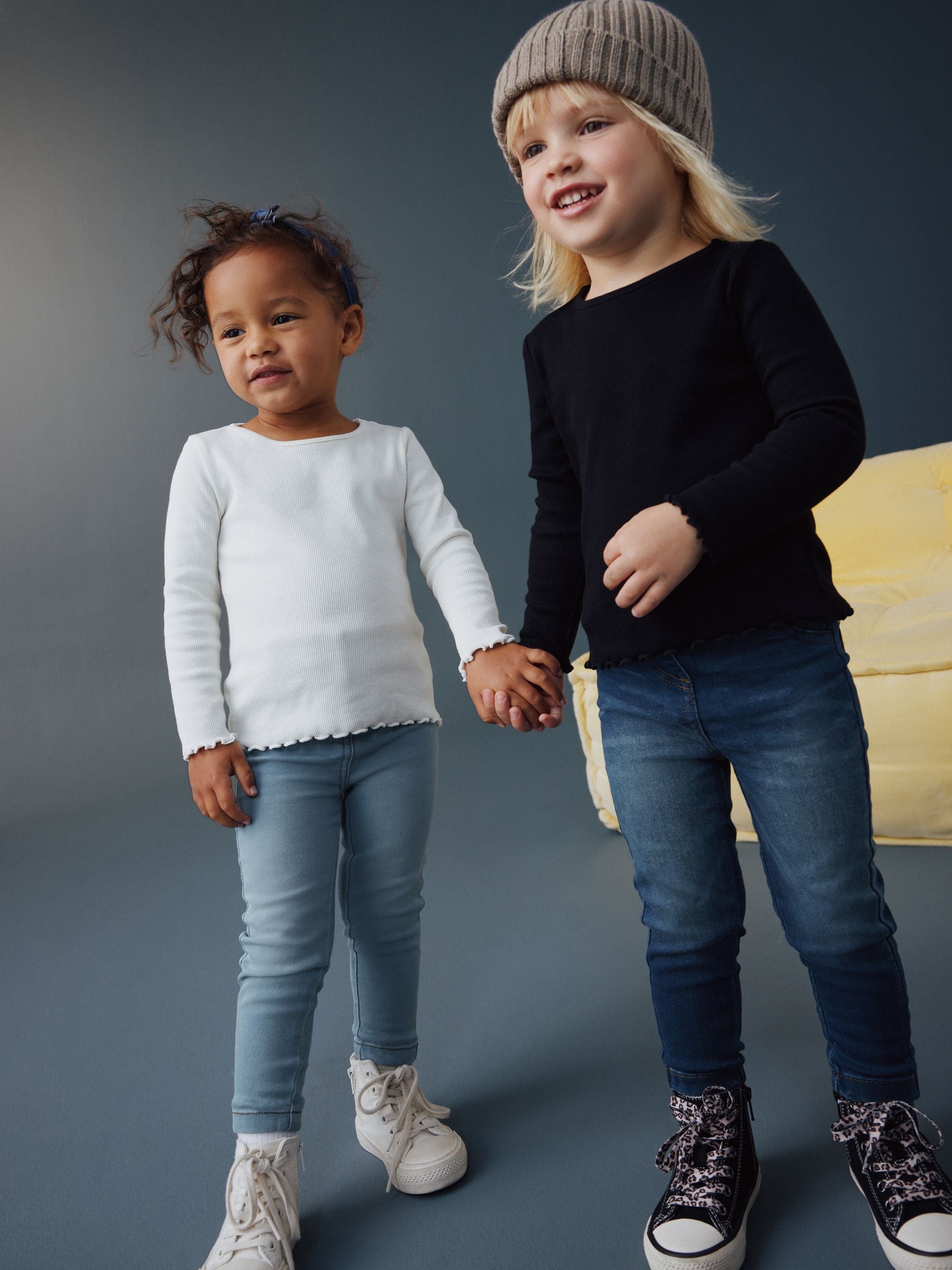 Dsiney Kidz - Mid Blue/Light Blue Denim 2 Pack Elasticated Waist Jeggings (3mths-7yrs) image 2