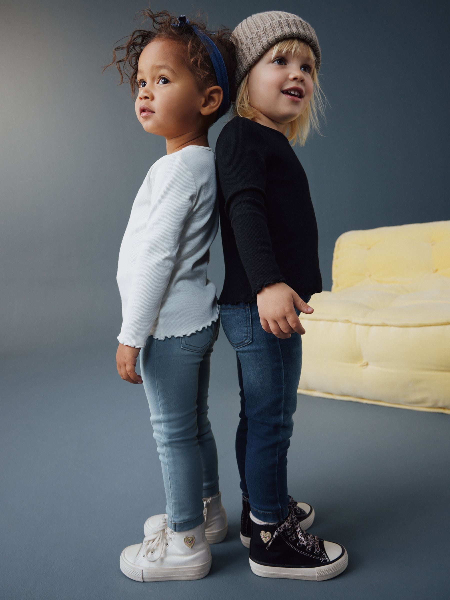 Dsiney Kidz - Mid Blue/Light Blue Denim 2 Pack Elasticated Waist Jeggings (3mths-7yrs) image 3