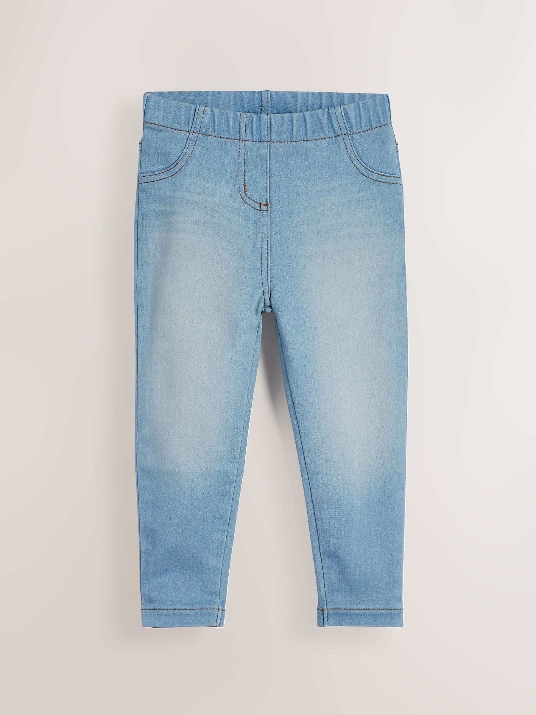 Dsiney Kidz - Mid Blue/Light Blue Denim 2 Pack Elasticated Waist Jeggings (3mths-7yrs) image 6
