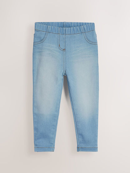 Dsiney Kidz - Mid Blue/Light Blue Denim 2 Pack Elasticated Waist Jeggings (3mths-7yrs) image 6