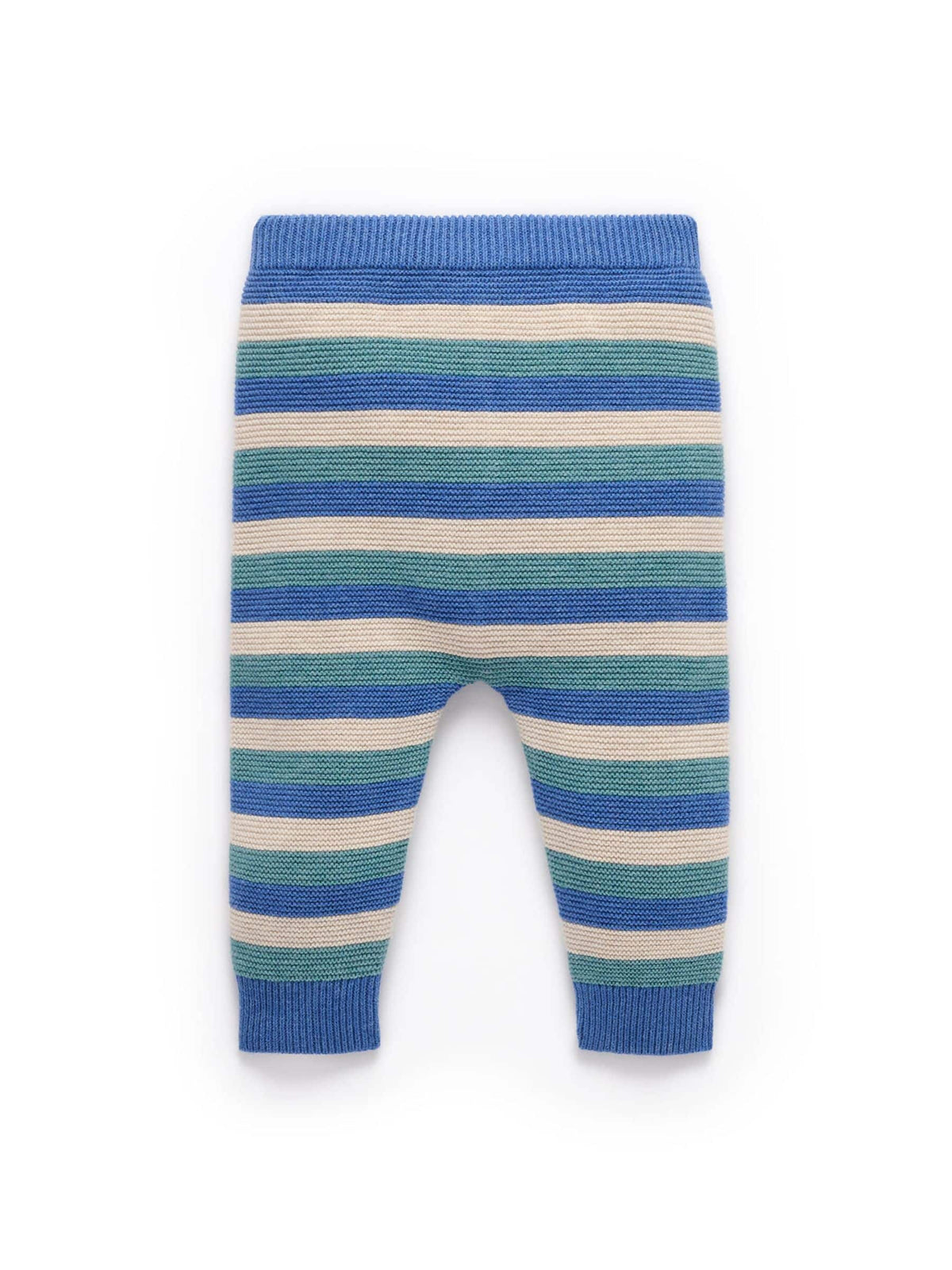 Purebaby Blue Garter Stitch Knit Leggings - image 4