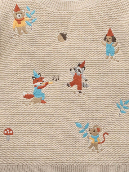 Purebaby Cream Woodland Animal Knit Top & Leggings set - image 7