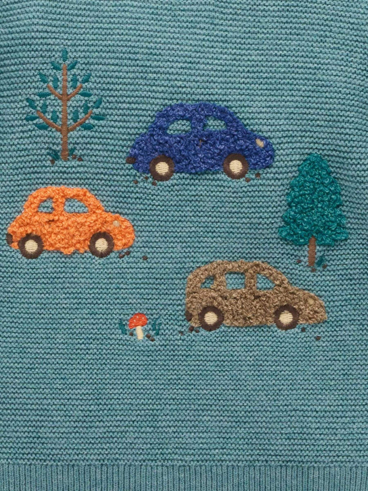 Purebaby Blue Woodland Cars Knit Jumper - image 6