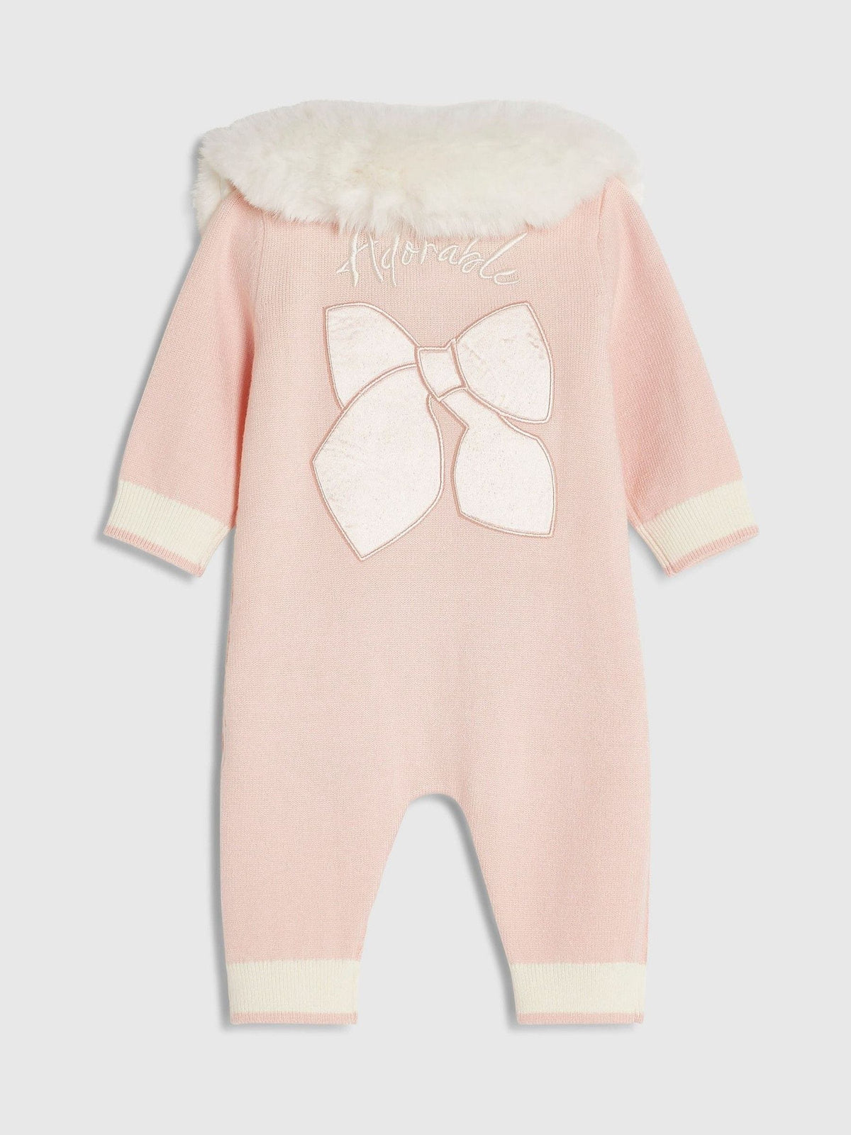 River Island Pink Fur Cable Knitted All-In-One - image 2