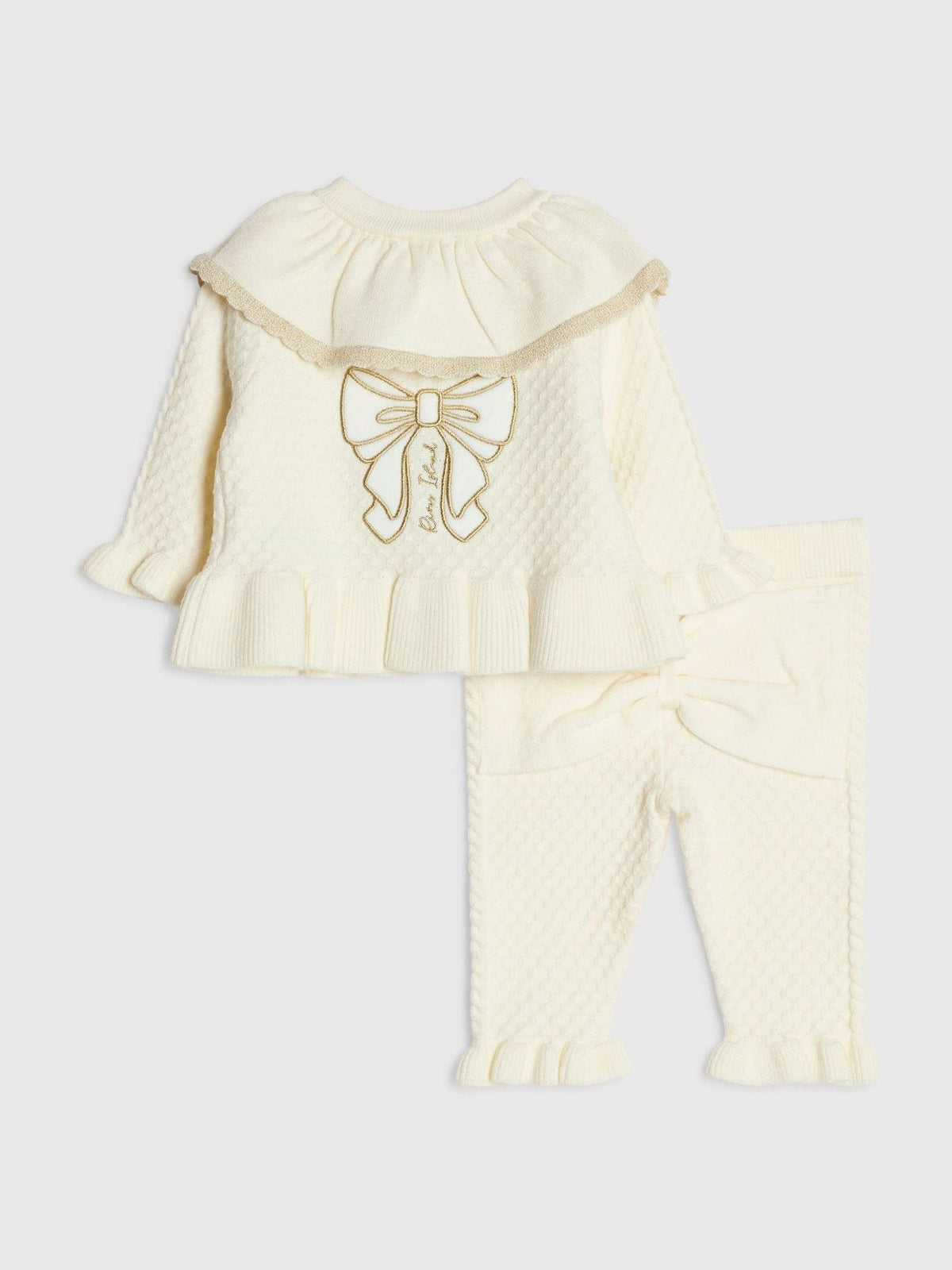 River Island Cream Bow Cardigan & Leggings Set - image 2