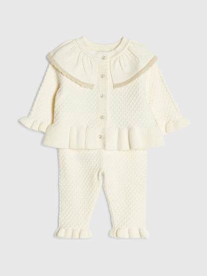 River Island Cream Bow Cardigan & Leggings Set - image 3