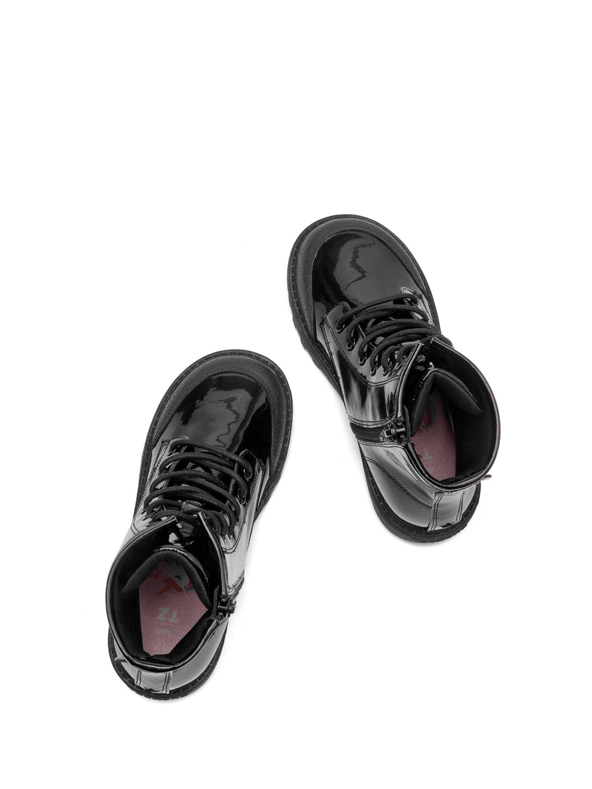 Dsiney Kidz - Toezone Black Patent Unicorn Boots with Lace and Zip Fastening image 4