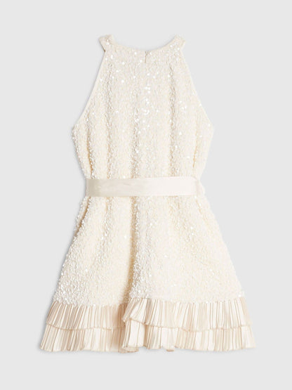 River Island Cream Sequin Halter Neck Dress - image 2