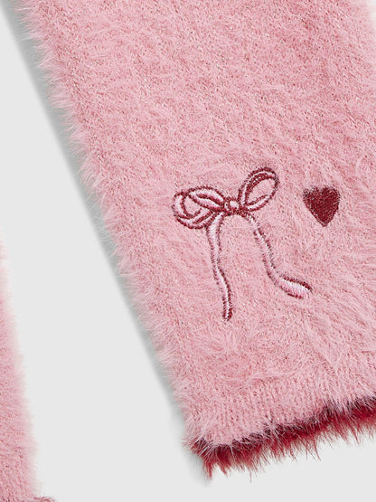 River Island Pink Embroidered Fluffy Cardigan & Leggings Set - image 5