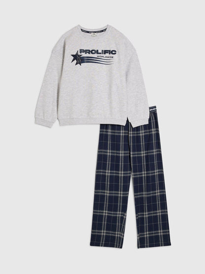 River Island Grey Prolific Sweater & Joggers Pyjamas Set - image 1