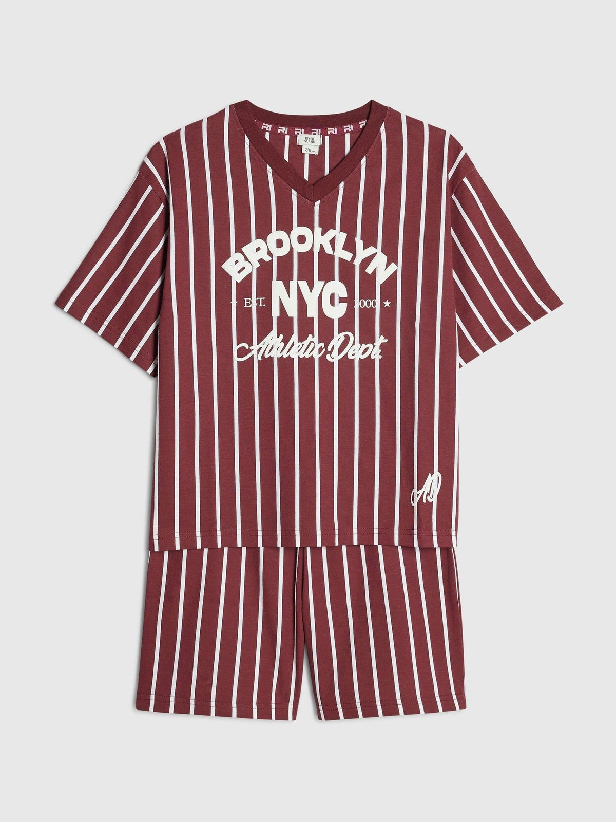 River Island Brown Striped Top & Short Pyjamas Set - image 3