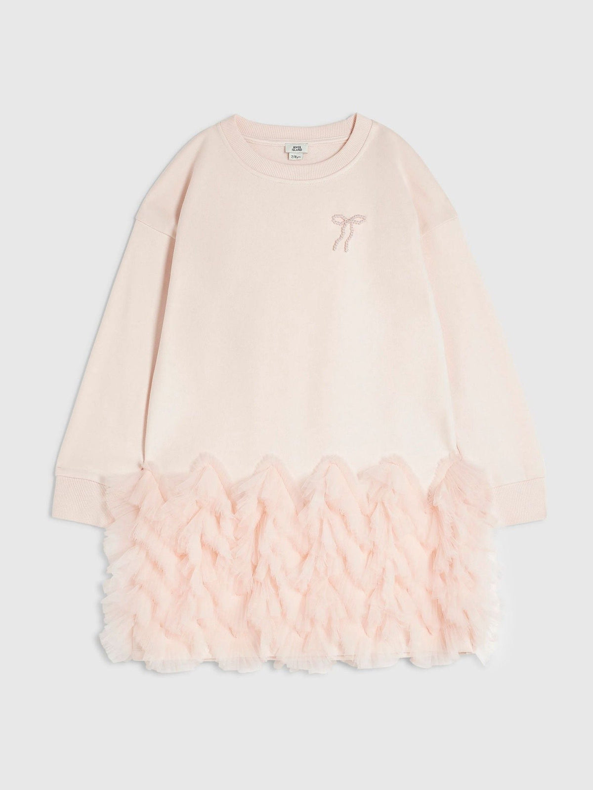 River Island Pink Tulle Bow Jumper Dress - image 1