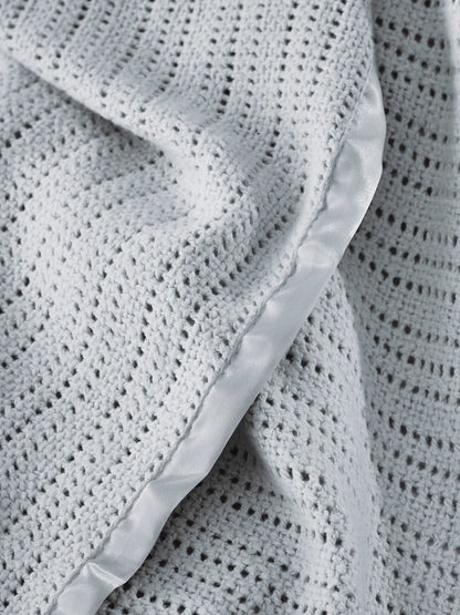 The White Company Grey The White Company Pink Cellular Satin Blanket image 2