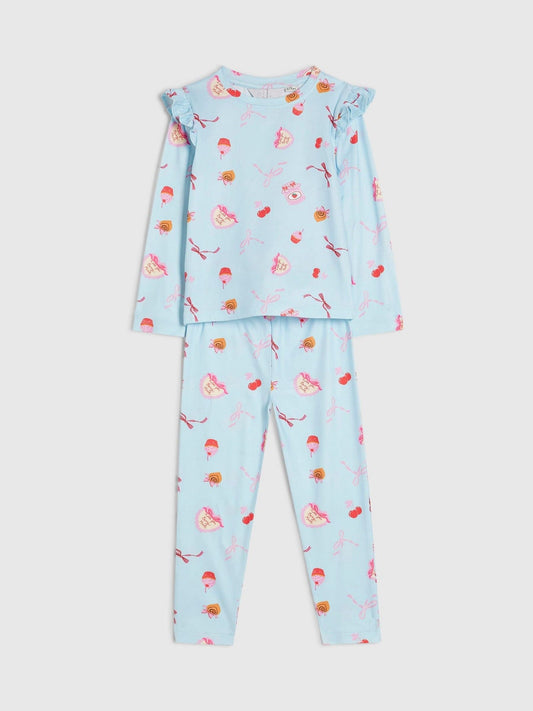 River Island Blue Bakery Print Pyjamas Set - image 1