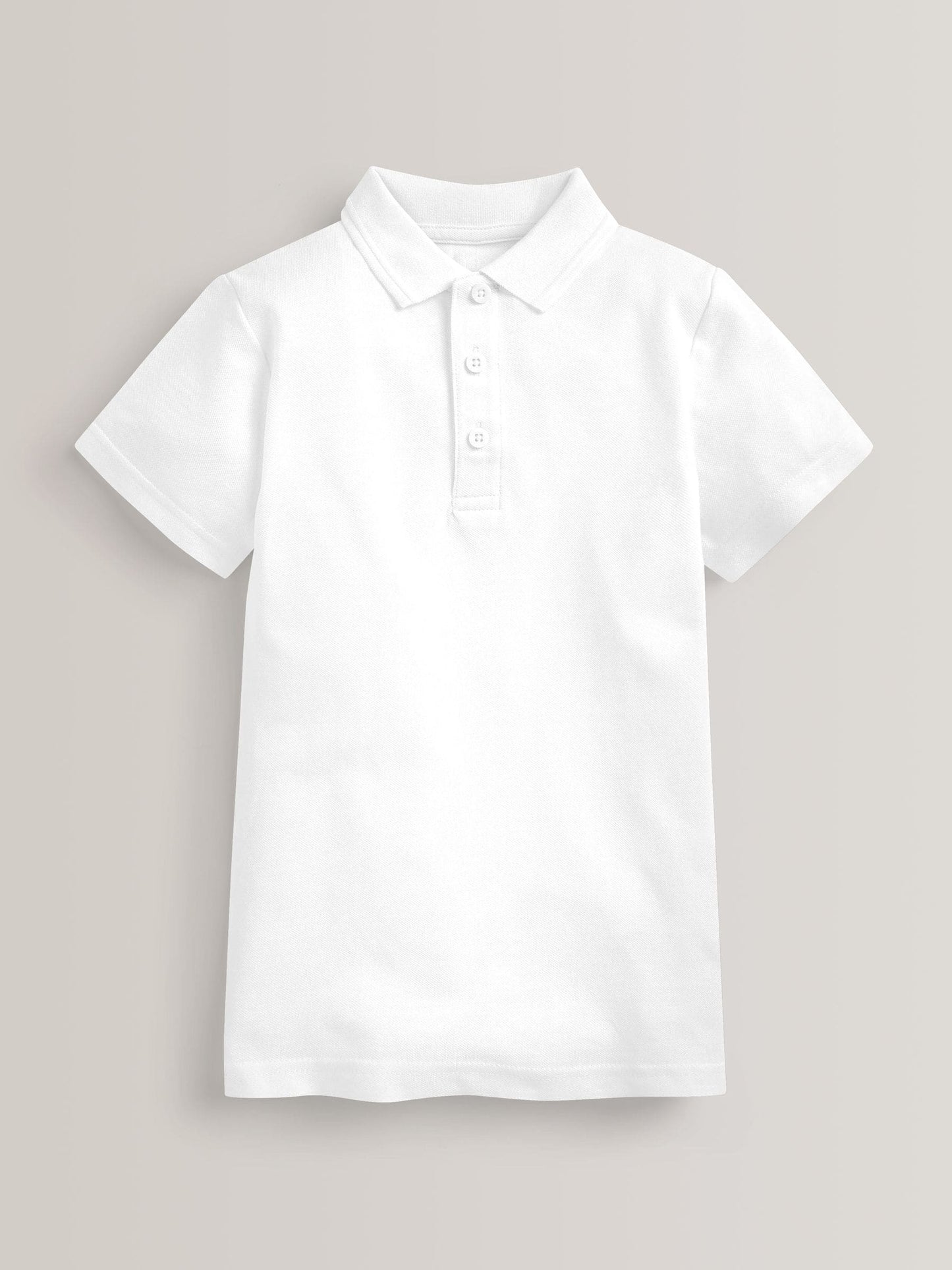 Dsiney Kidz - White Easy Fastening School 100% Cotton Polo Shirts 2 Pack (3-16yrs) image 5