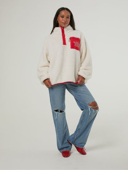 Skinnydip White Disney Winnie the Pooh Embroidered Fleece Jacket - image 1