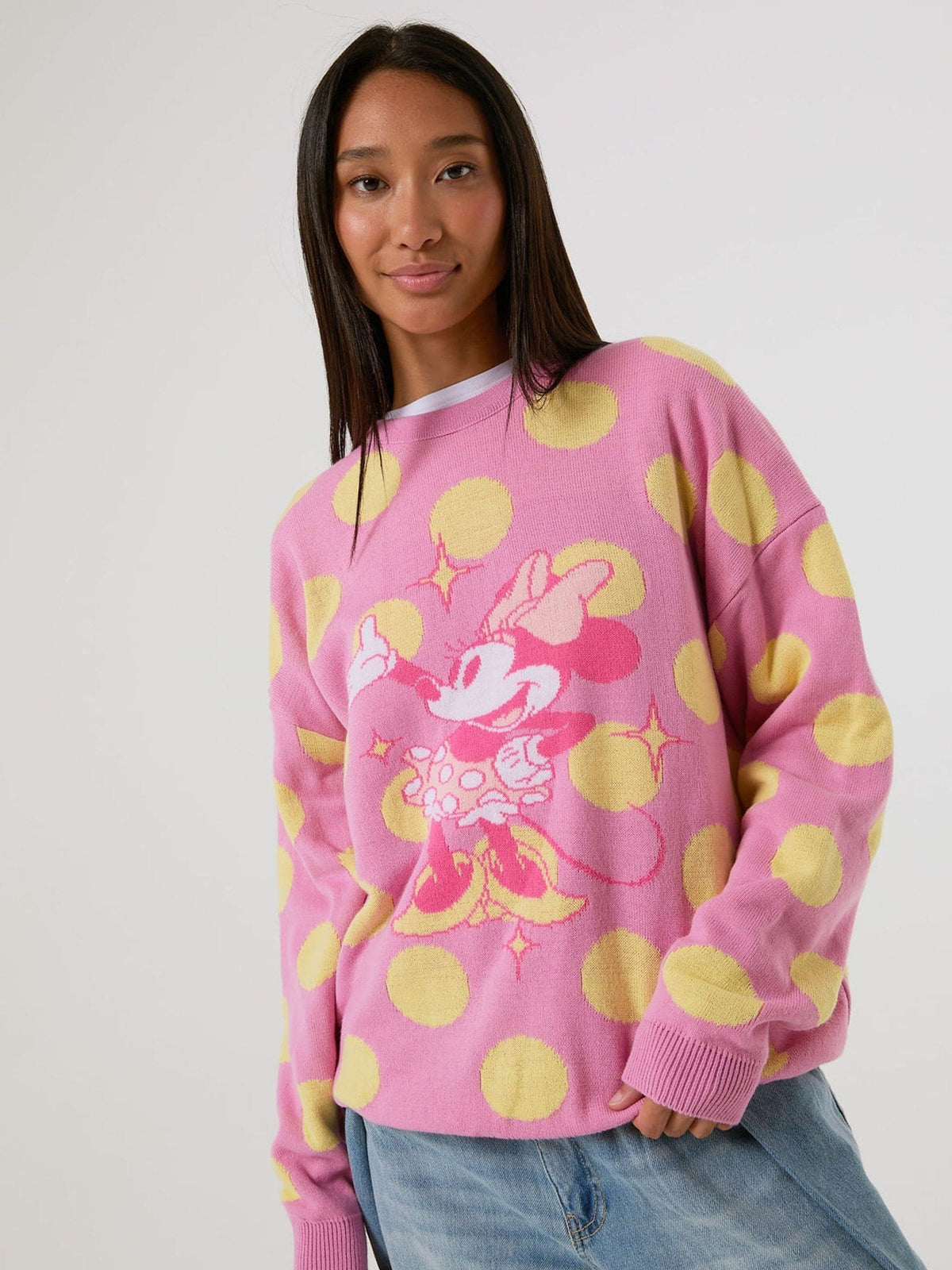 Skinnydip Pink Disney Minnie Mouse Polka Dot Knitted Jumper - image 1